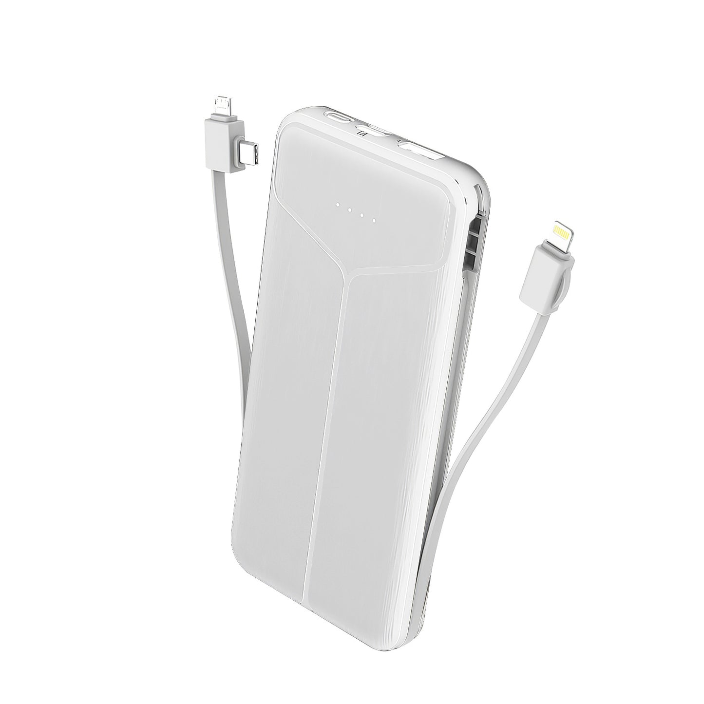 10000mAh 3-in-1 Power Bank with Built-in Cables & US Plug – 4 Outputs, 3 Inputs | iPhone & Android