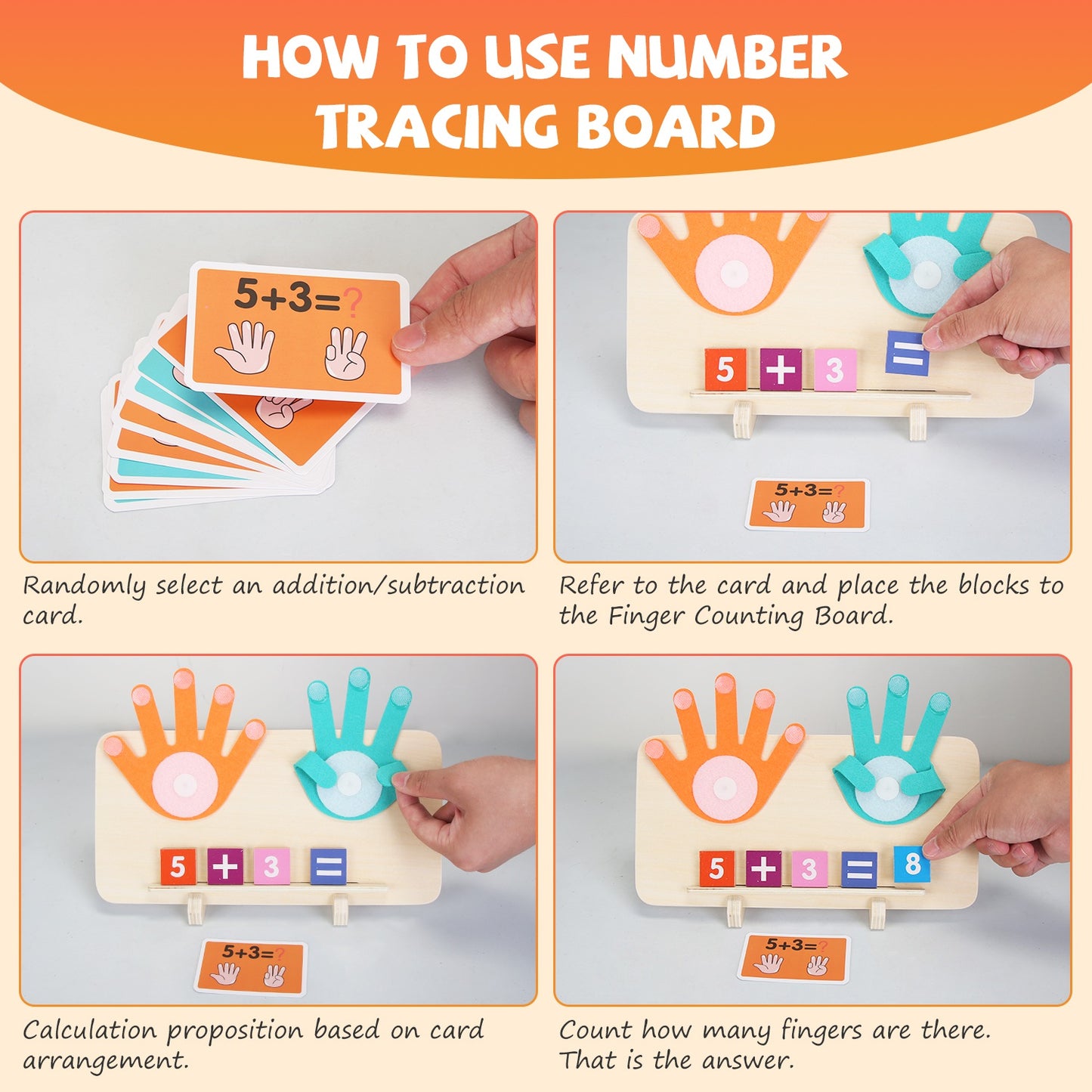 Talking Flash Cards & Finger Counting Math Board Set – 162 Cards | Montessori Learning Toy | Ages 3+