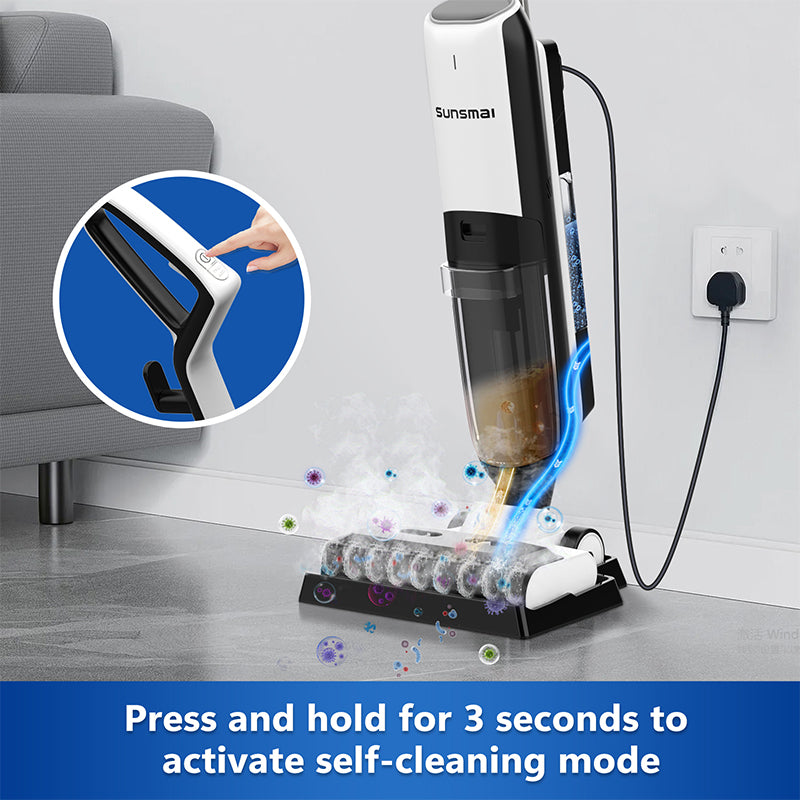4-in-1 Steam Vacuum Mop – Self-Cleaning, Wet & Dry | 100°C Steam | LED Display | Hardwood & Carpet