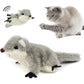 Interactive Flapping Squirrel Cat Toy – Rechargeable Touch-Activated Plush Kicker