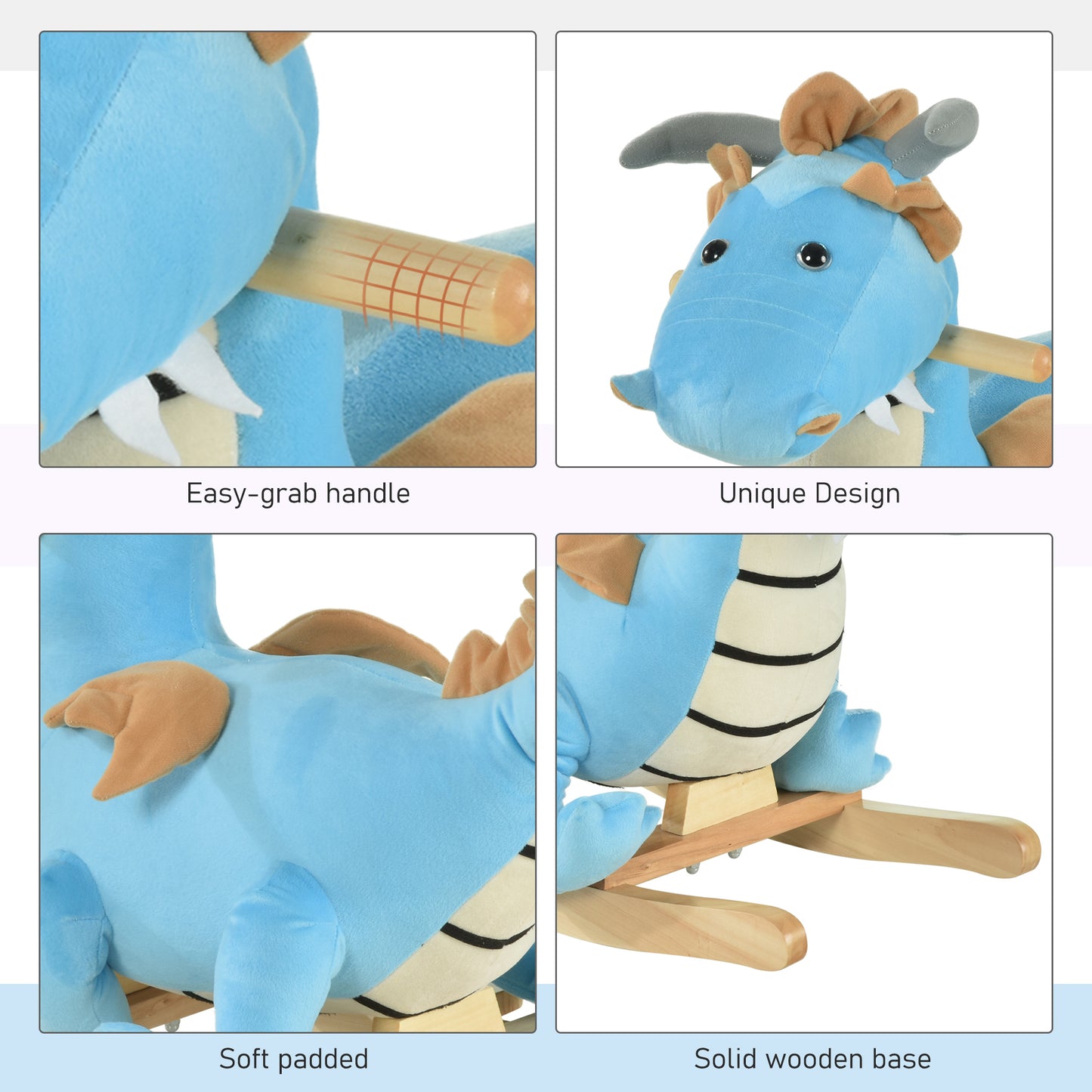 Wooden Dinosaur Rocking Horse for Toddlers | Realistic Sounds | Ages 18-36 Months