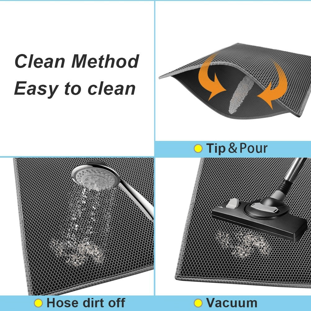 Honeycomb Double-Layer Cat Litter Trapping Mat – Waterproof, Non-Slip & Easy to Clean
