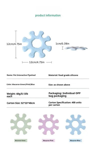 Pet Interactive Flywheel Toy – Food-Grade Silicone Frisbee for Dogs
