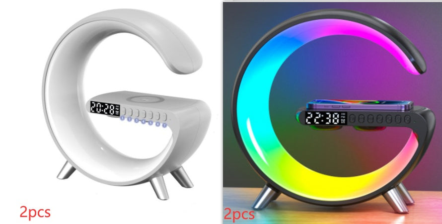 Smart G-Shaped LED Atmosphere Lamp with Bluetooth Speaker & Wireless Charger