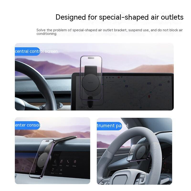 MagSafe Magnetic Bendable Car Phone Mount – 15W Wireless Charging | 360° Rotation | 25N Hold | iPhone 12-15