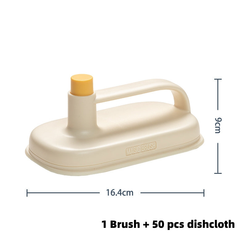 Disposable Magic Cleaning Brush with 50 Refill Wipes – Multi-Surface Home Cleaner