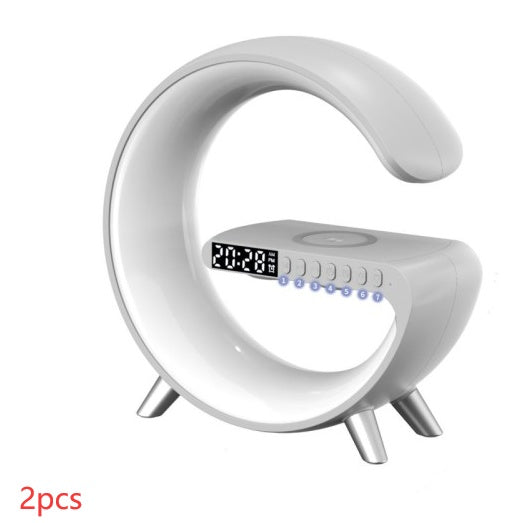 Smart G-Shaped LED Atmosphere Lamp with Bluetooth Speaker & Wireless Charger