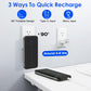10000mAh 3-in-1 Power Bank with Built-in Cables & US Plug – 4 Outputs, 3 Inputs | iPhone & Android