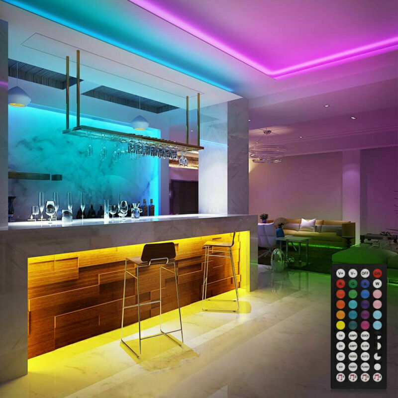 RGB LED Strip Lights 5050 with Bluetooth App & Remote Control – Music Sync | 5–20M