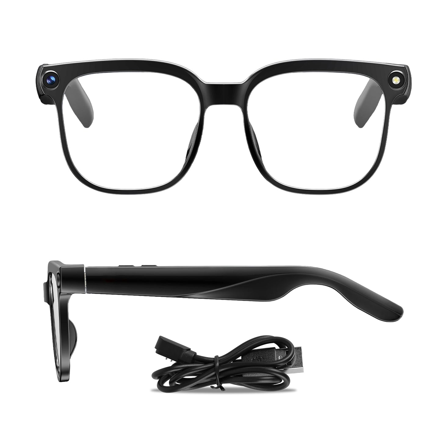 AI Smart Glasses – 8MP 1080P Camera | Real-Time Translation 139 Languages | Voice Assistant | Open-Ear Audio