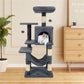 44-Inch Multi-Level Cat Tree with Condo, Hammock & Spacious Top Perch – Indoor Cat Tower (Gray)