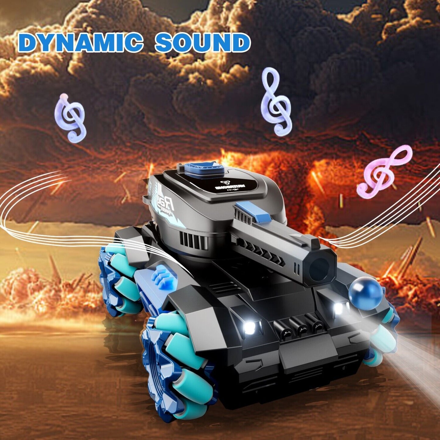RC Tank Toy – 2.4G Remote & Gesture Control | 4WD | Water Bomb Launcher | Kids Gift