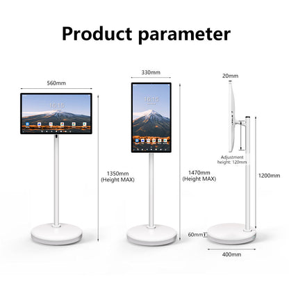 24-Inch Rollable Smart Portable TV – Touchscreen Android Monitor with Built-in Battery & Camera