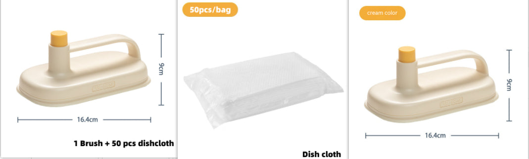 Disposable Magic Cleaning Brush with 50 Refill Wipes – Multi-Surface Home Cleaner