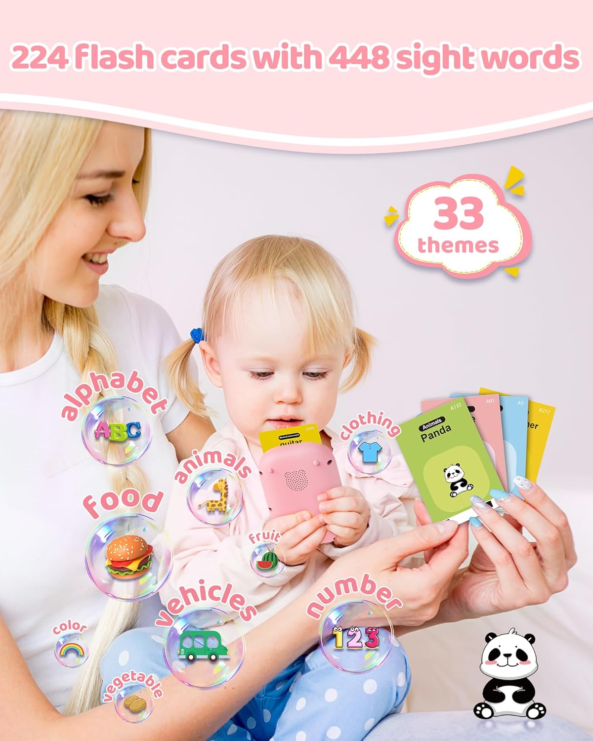 Talking Flash Cards for Toddlers – 448 Sight Words | Speech Therapy & Montessori Learning Toy | Ages 1–5