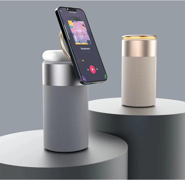 3-in-1 Wireless Charger, Bluetooth Speaker & Touch Lamp – Phone & Earphone Charging | Home & Office