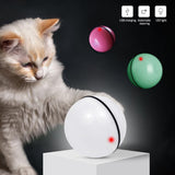 LED Rolling Cat Toy Ball – 360° Auto-Rotating with Catnip, Feathers & Color-Changing Lights